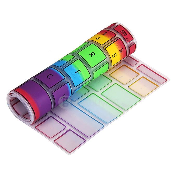 Waterproof Dustproof Silicone Keyboard Protective Film Protector Cover for 12inch US Apple Macbook - Rainbow Colors