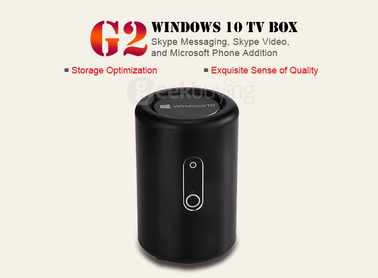 G2 Windows 2.0 MP Camera w/ MIC Intel MINI PC Z3735F Quad Core 2G/32G 2.4/5G Dual Band WIFI Bluetooth4.0 - Gold
