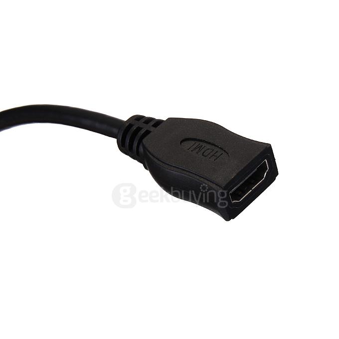HDMI 1.4b Male to HDMI Female Converter Adapter 0.5M Cable Gold-plated Connectors HD 1080P - Black