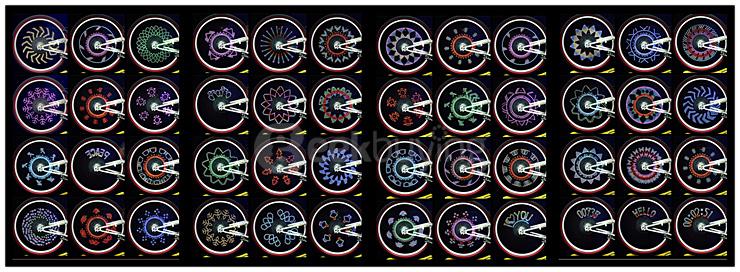 Bicycle Bike CHT-0313B 14 LED 45 Patterns Waterproof Wheel Spoke Light - Blue