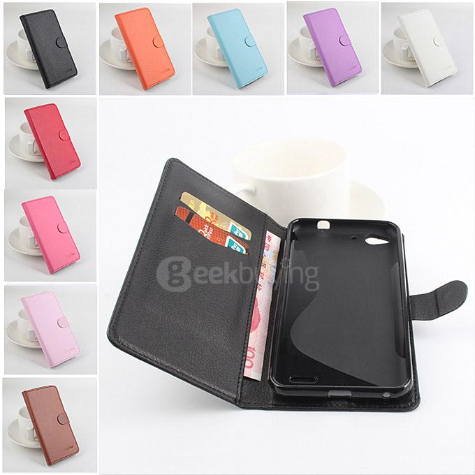 LingMao Protective Hard Cover Flip Stand Leather Case with Card Slots for Vodafone Smart Ultra 6 VF995N - Orange