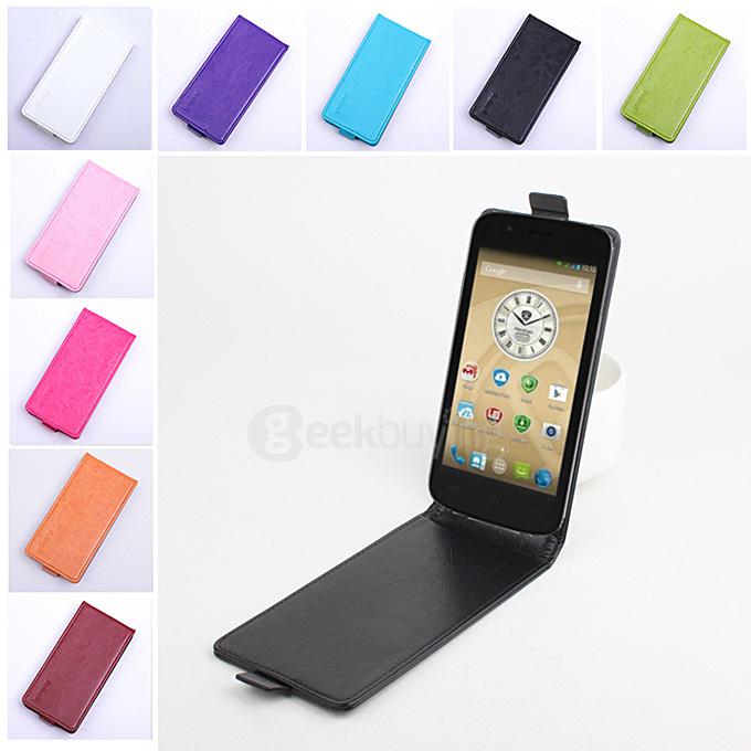 Baiwei Protective Hard Cover Up&Down Flip Stand Leather Case with Back Shell for Prestigio Grace MultiPhone 5044-Purple