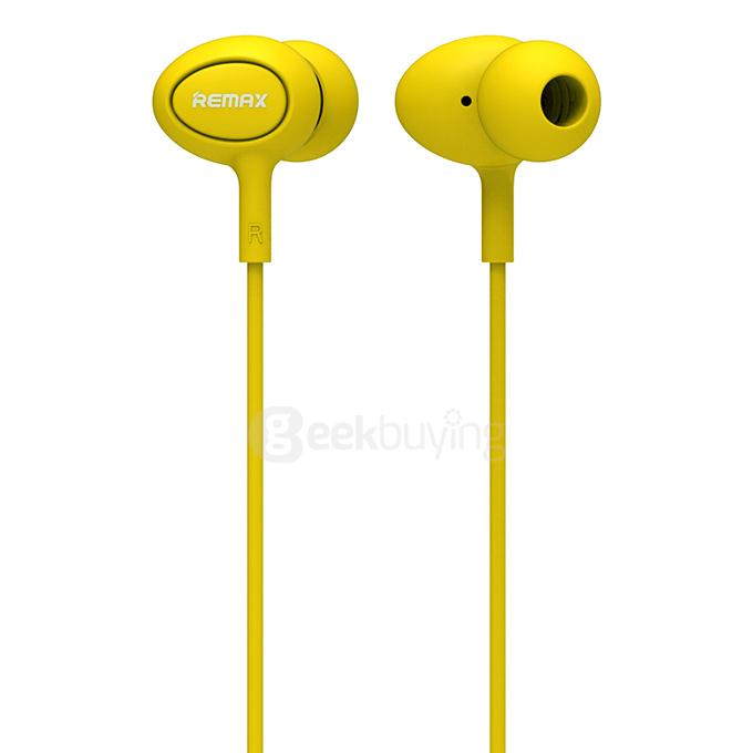 REMAX RM-515 Stereo Headset 3.5mm In-Ear Earphone with MIC for Universal Mobile Phones -Yellow