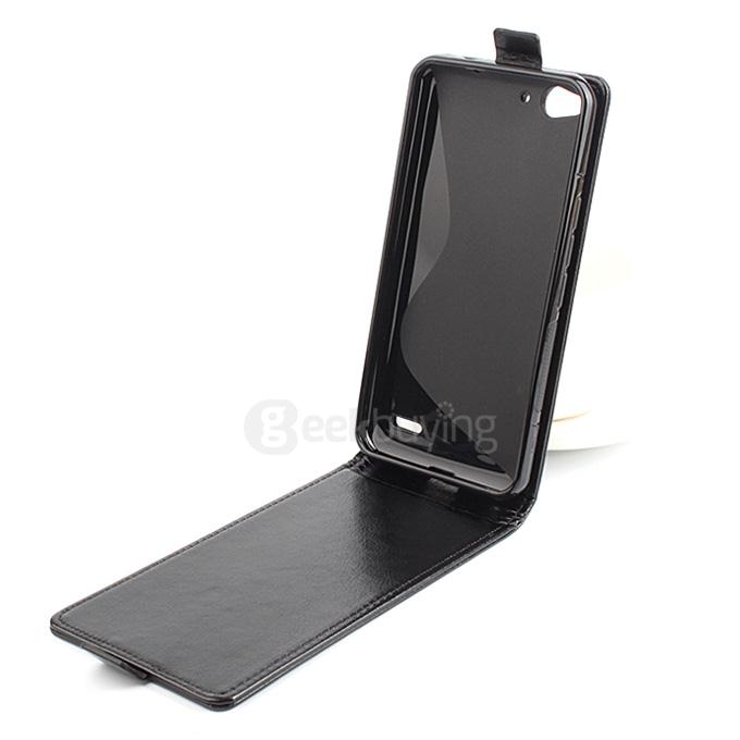 Baiwei Protective Hard Cover Up&Down Flip Stand Leather Case with Back Shell for Vodafone Smart Ultra 6 VF995N - Black
