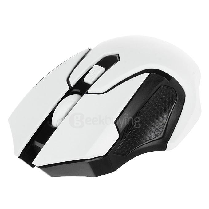 JEQANG JM-2016 Stylish Wireless Gaming Mouse 1200DPI 2.4GHz with USB Receiver for Desktop PC/Laptop/Notebook - White+Black