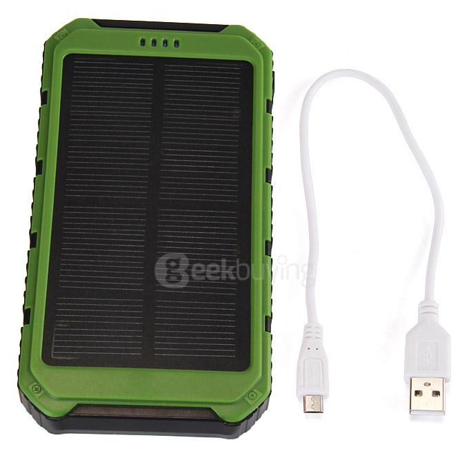 18000mAh Universal Solar Power Panel Charger Dual USB Power Bank for iPhone iPad HTC Lenovo Nokia - Green