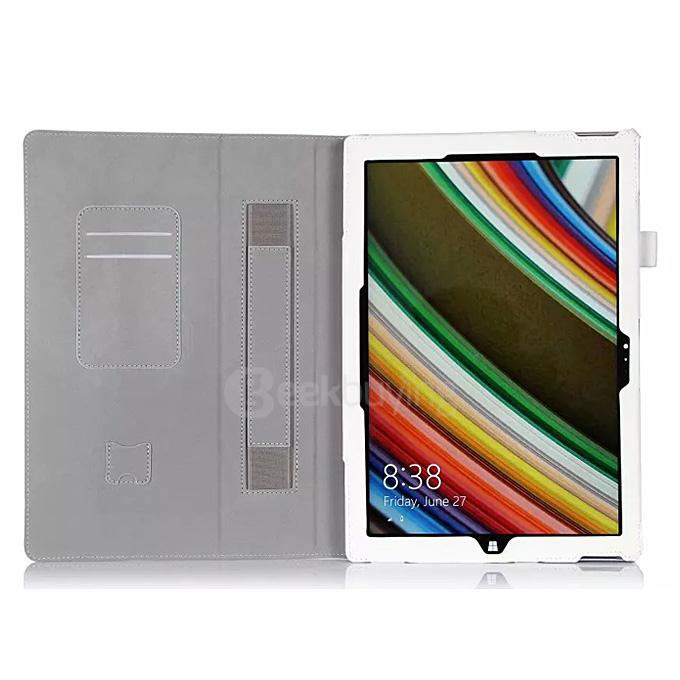 New Professional Slim PU Leather Folio Case for Microsoft Surface Pro 4 12.3 Inch Tablet PC - White
