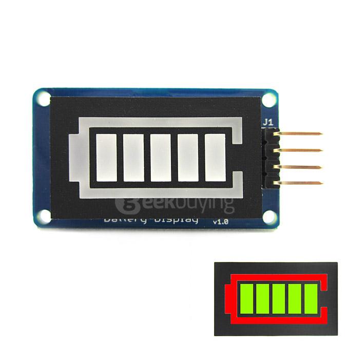 Battery Style Digital Tube LED Battery Level Display Module Green Inside Red Outside for Arduino