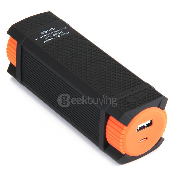 Discovery S5 12000mAh Mobile Power Bank Dual USB 2.1A External Battery Charger with Flashlight for iPhone Samsung HTC XIAOMI - Dark Orange