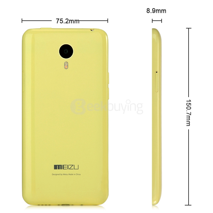 MEIZU MEILAN M1 NOTE 5.5inch FHD Smartphone 4G LTE MTK6752 Octa Core 1.7 GHz Flyme 4 OS 2GB RAM 16GB ROM 13.0MP - Yellow