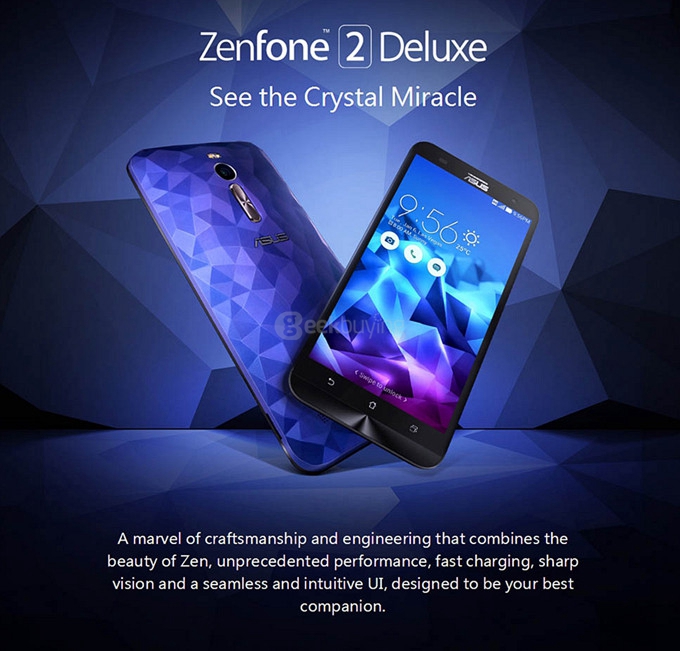 ASUS Zenfone 2 Deluxe ZE551ML 5.5inch FHD 4G LTE Android 5.0 4GB 32GB Smartphone 64bit Intel Z3560 Quad Core IPS OTG - Blue