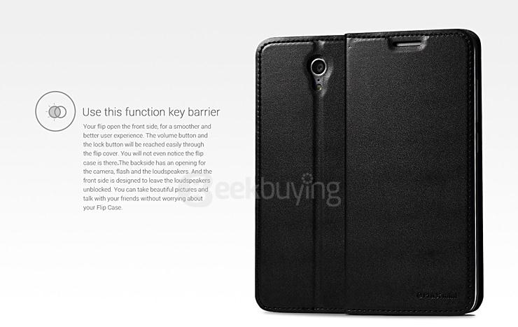 Original Flip Cover Protective Leather Case for UMI Emax Mini Smartphone - Black