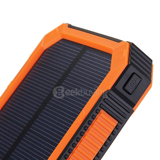 30000mAh Universal Solar Power Panel Charger Dual USB Power Bank for iPhone iPad Mobile Phones MP3 - Orange