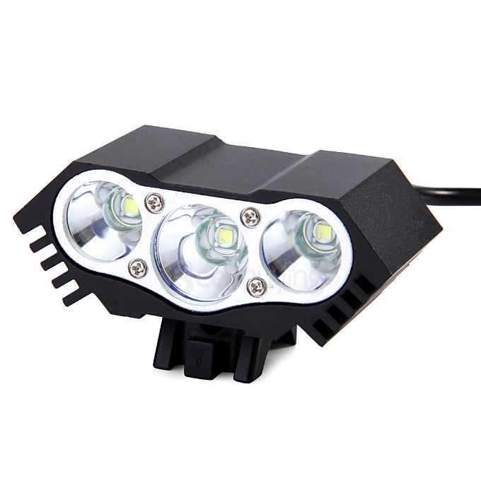 M3 3*Cell*CREE XM-L U2 2400LM LED Bicycle Flashlight - Black
