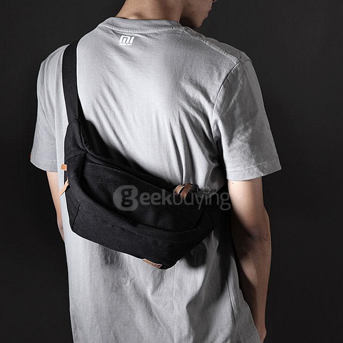 Original Xiaomi Bag Simple Canvas Waist Bag Casual Style - Black