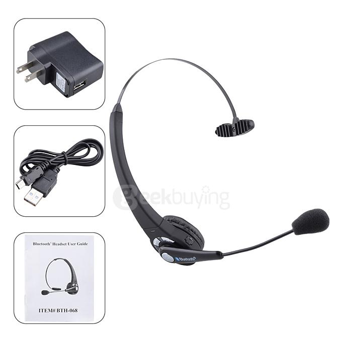BTH-068 US Plug USB Bluetooth Headphones Handsfree Music Gaming Headset for PS3 - Black