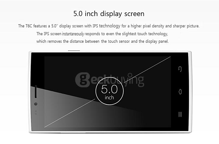 THL T6C 5.0inch Android 5.1 3G SmartPhone MTK6580 Quad Core 1.3GHz 854x480 1GB RAM 8GB ROM 5.0MP Camera - White