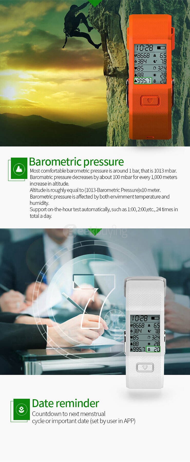 Hesvit S3 Bluetooth Smart Bracelet Watch with Fitness Tracker Automatic Activity Tracker for Andriod iOS - Black