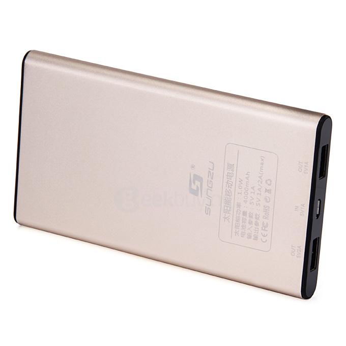 4000mAh USB Solar Power Bank Portable Charger For Mobile Phone
