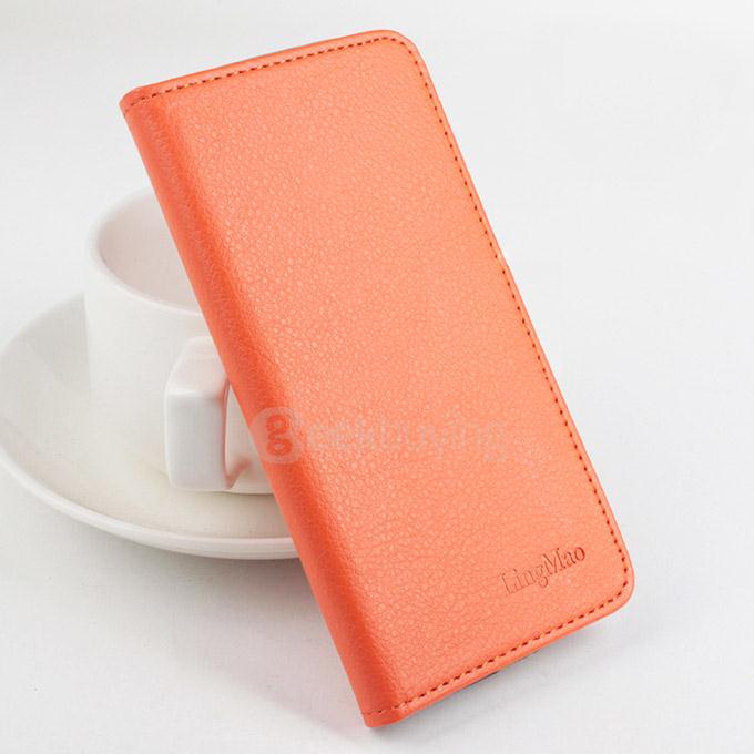 Litchi Texture Protective Hard Cover Flip Stand Leather Case for XIAOMI Redmi Note 3 / Redmi Note 3 Pro Smartphone - Orange