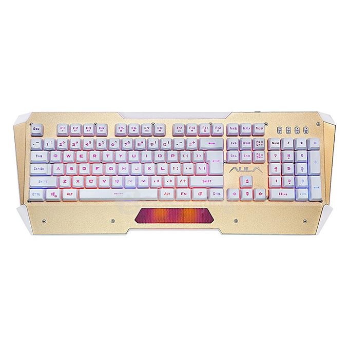 AULA Psylocke Wired Gaming Keyboard USB Rainbow Luminescent Metal Backlit Keyboard for Windows 7/8/Vista/XP/98SE/ME