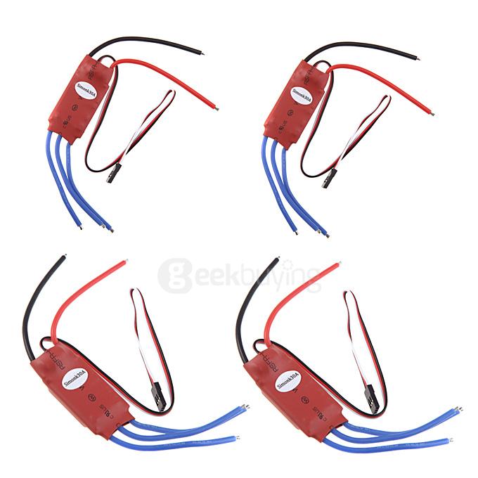 4Pcs Simonk 30AMP 30A SimonK Firmware Brushless ESC w/ 3A5V BEC for DJI F450 Alien TREX 250 450 RC Multicopter Qudcopter