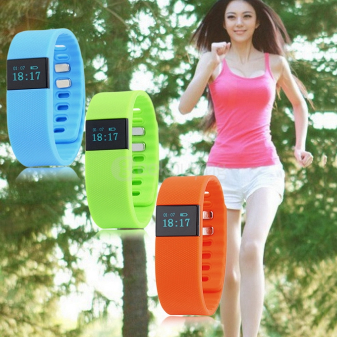 TW64 Smartband Bluetooth 4.0 Waterproof Smart Wristband Sport Activity Fitness Sleep Tracker Pedometer For iOS Android - Green