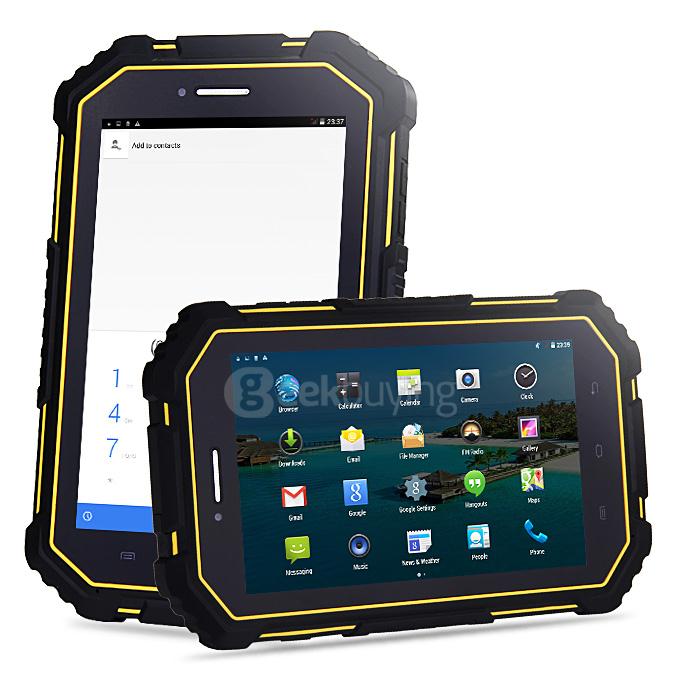 M16 IP67 7 inch Android 4.4 2GB RAM 16GB ROM Smartphone Waterproof Dustproof Shakeproof WXGA IPS Screen MTK8732VC 64bit Quad Core Phablet - Black