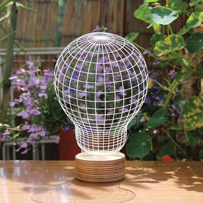 Light Bulb 3D Cartoon USB Mood LED Lamp Creative Atmosphere Table Lamp Night Light - Warm White