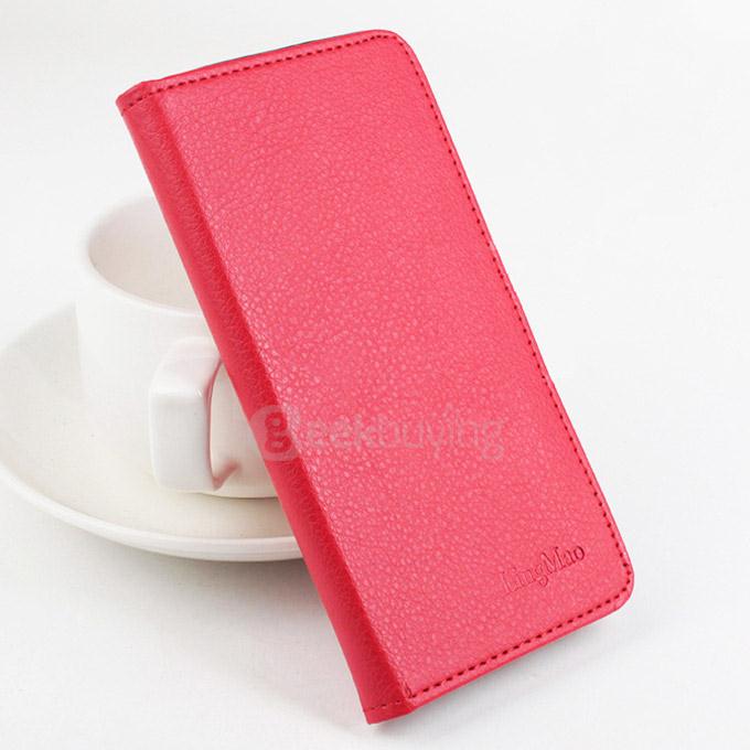 Litchi Texture Protective Hard Cover Flip Stand Leather Case for XIAOMI Redmi Note 3 / Redmi Note 3 Pro Smartphone - Red