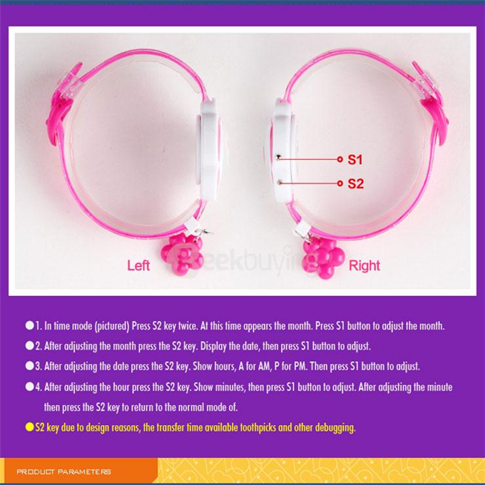 SKMEI 1144 Fashion Cute Flower-shaped Children Electronic Watch - Purple