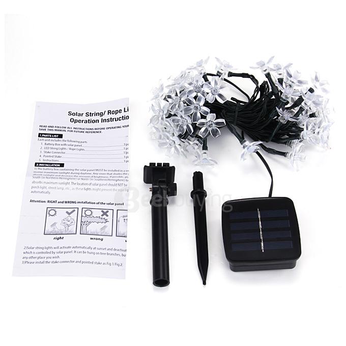 Solar Power Garden Light 50 LEDs Christmas Party Fairy Lamp - Purple Light