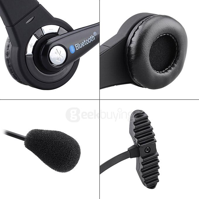 BTH-068 EU Plug USB Bluetooth Headphones Handsfree Music Gaming Headset for PS3 - Black