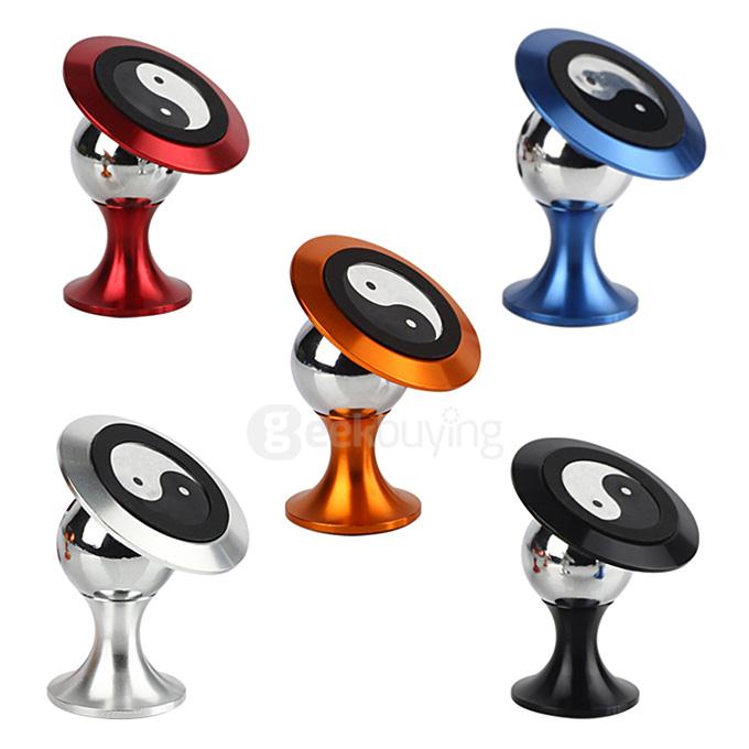 SX-008 360 Degrees Rotating Vehicle General Magnetic Phone Mount Holder for iPhone Samsung HTC Sony - Red+Silver