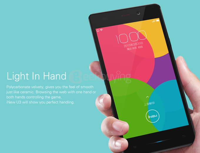 iNew U3 4G LTE 4.5inch Android 5.1 Smartphone 64bit MTK6735 Quad Core 1.0Ghz 1GB RAM 8GB ROM WiFi Direct - Black