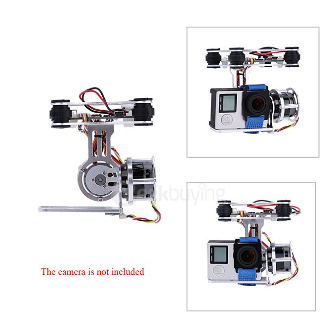 GoolRC 2D Light Weight Silver Brushless Motor Gimbal for DJI Phantom 1 2 3+ Aerial Photography