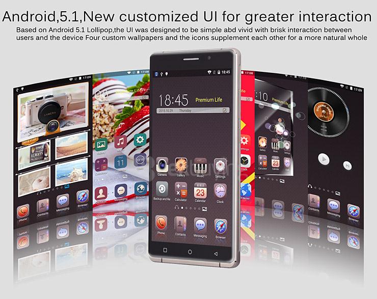 CMX C10 6.0 inch IPS QHD Android 5.1 MT6580 Quad Core 1.3GHz Smartphone 1GB RAM 8GB ROM 3G GPS - Gold
