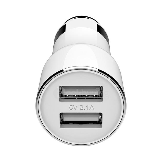 Original Xiaomi Roidmi Bluetooth Car Charger(White)+ Original Xiaomi ROIDMI Car Dual Cigarette Lighter Splitter(White)