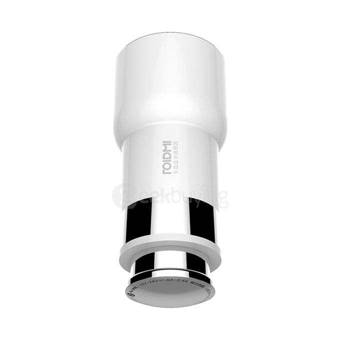 Original Xiaomi Roidmi Bluetooth Car Charger(White)+ Original Xiaomi ROIDMI Car Dual Cigarette Lighter Splitter(White)