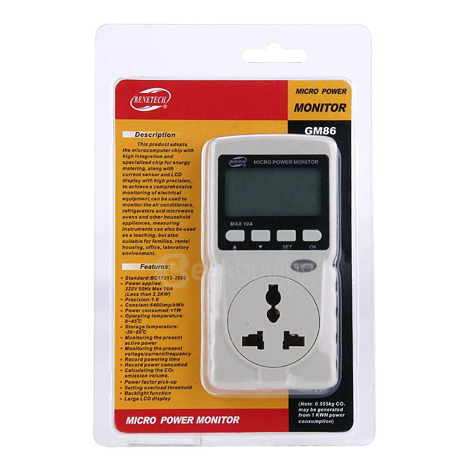 GM86 Household Voltage Tester Micro Power Monitor Pressure Meter - Black