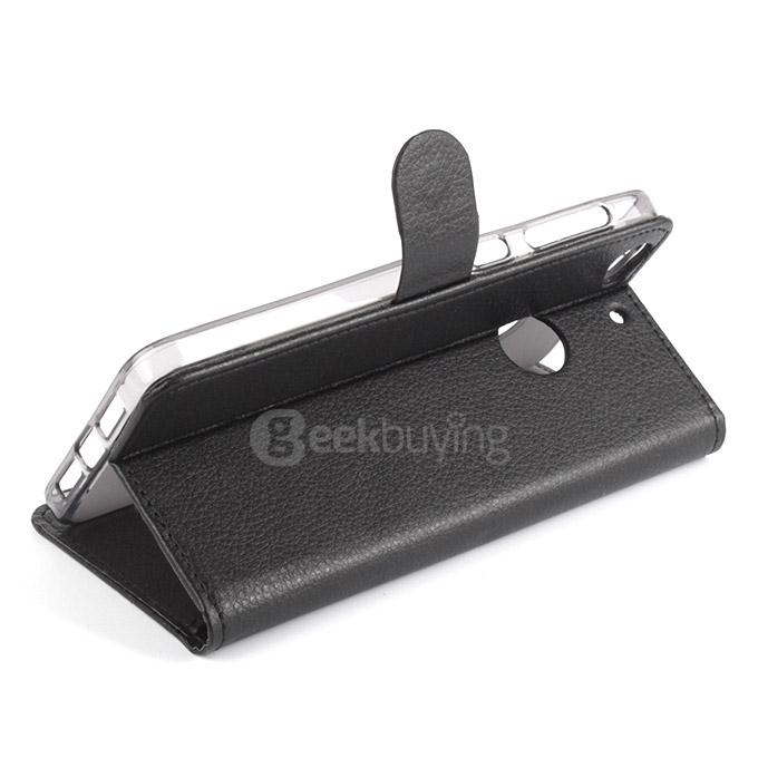 LingMao Litchi Peel Texture Protective Hard Cover Flip Stand Leather Case for LeTV 1S/ LeTV One S - Black