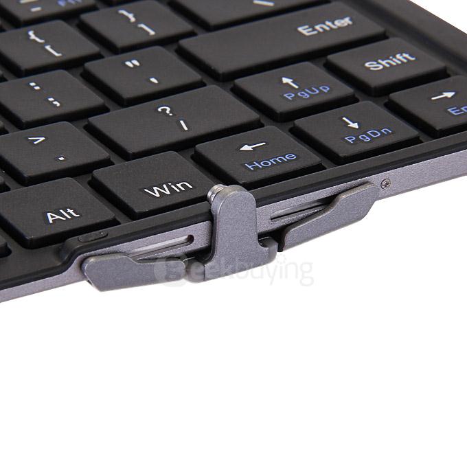 Universal Folding Mini Bluetooth 3.0 Keyboard with Metal Protective Case for Android Windows iOS Smartphones Tablets - Silver+Black