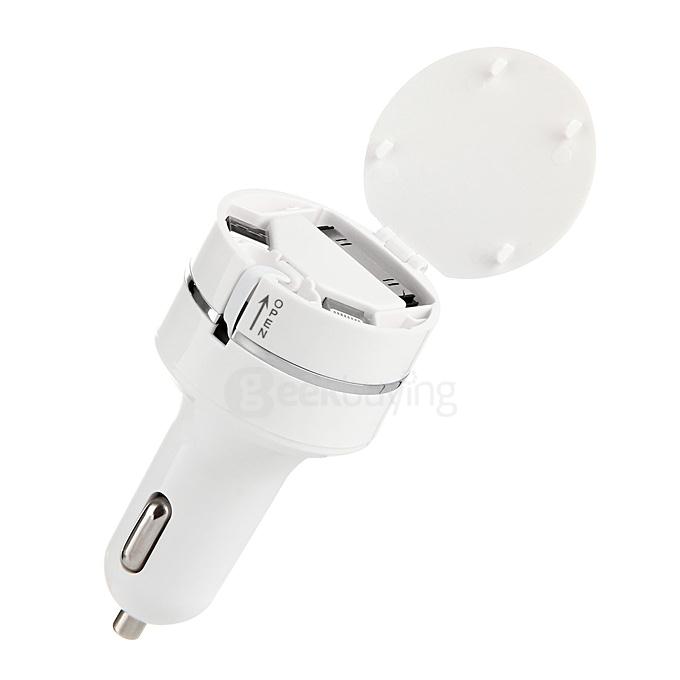 Mini 3-in-1 Pull-out Extensible Charging Cable & Car Charger for iPhone 4/ iPhone 5/ iPhone 6 and More - White