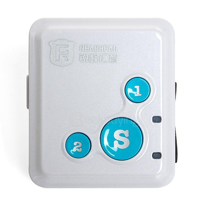 REAGHFAR RF-V16 Mini Personal Locator GPS Real Time Tracker SOS Communicator - White + Blue