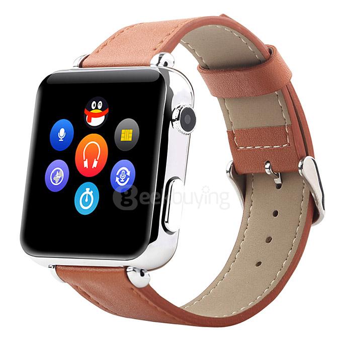Iradish Y6 Plus MTK6260A 2.5D Radian 1.54inch Smart Watch Phone HD Touch Screen Push Messages for Android/iOS - Brown