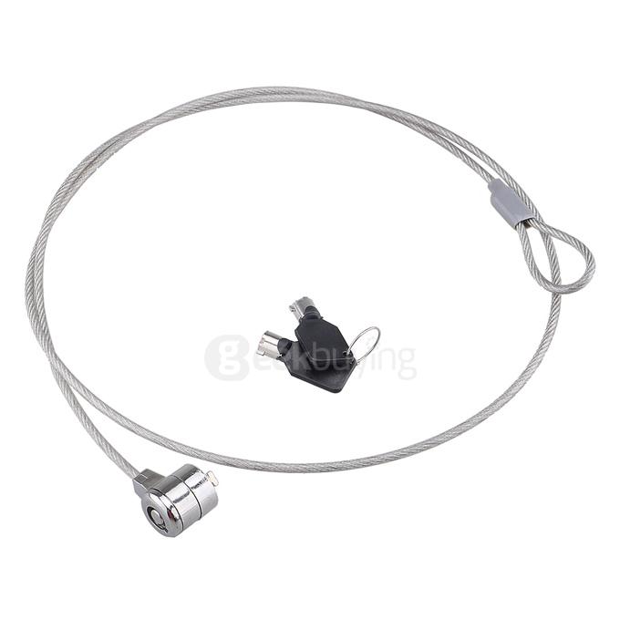 Steel Wire Rope Security Cable Lock w/ 2-Key for Laptops - Silver (114cm)