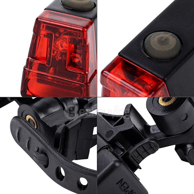 Leadbike 2-Mode LED Red Light Bike Tail Light - Black (2 x AAA)