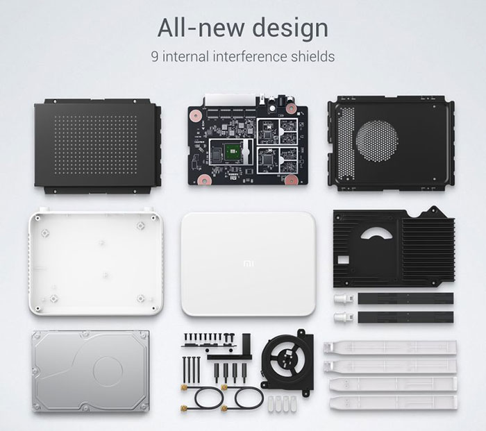 Original Xiaomi Mi Wifi Router Dual Bands Gigabit WiFi Wireless Router Bulit-in 1TB Mobile Hard Disk - White