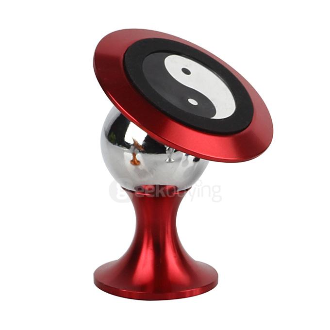 SX-008 360 Degrees Rotating Vehicle General Magnetic Phone Mount Holder for iPhone Samsung HTC Sony - Red+Silver