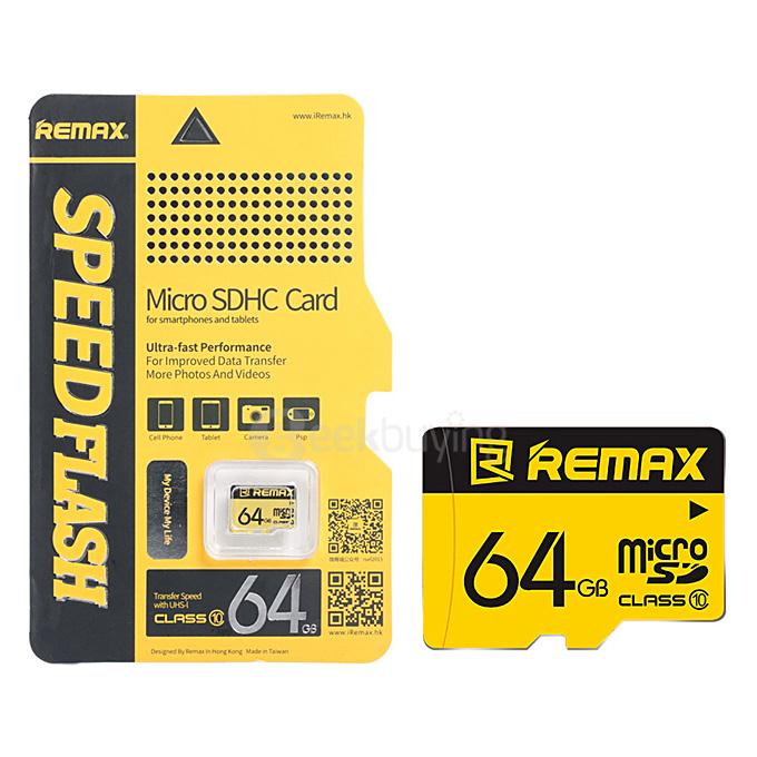 REMAX 64GB Class10 High Speed Memory Card Micro SD Memory Card - Yellow